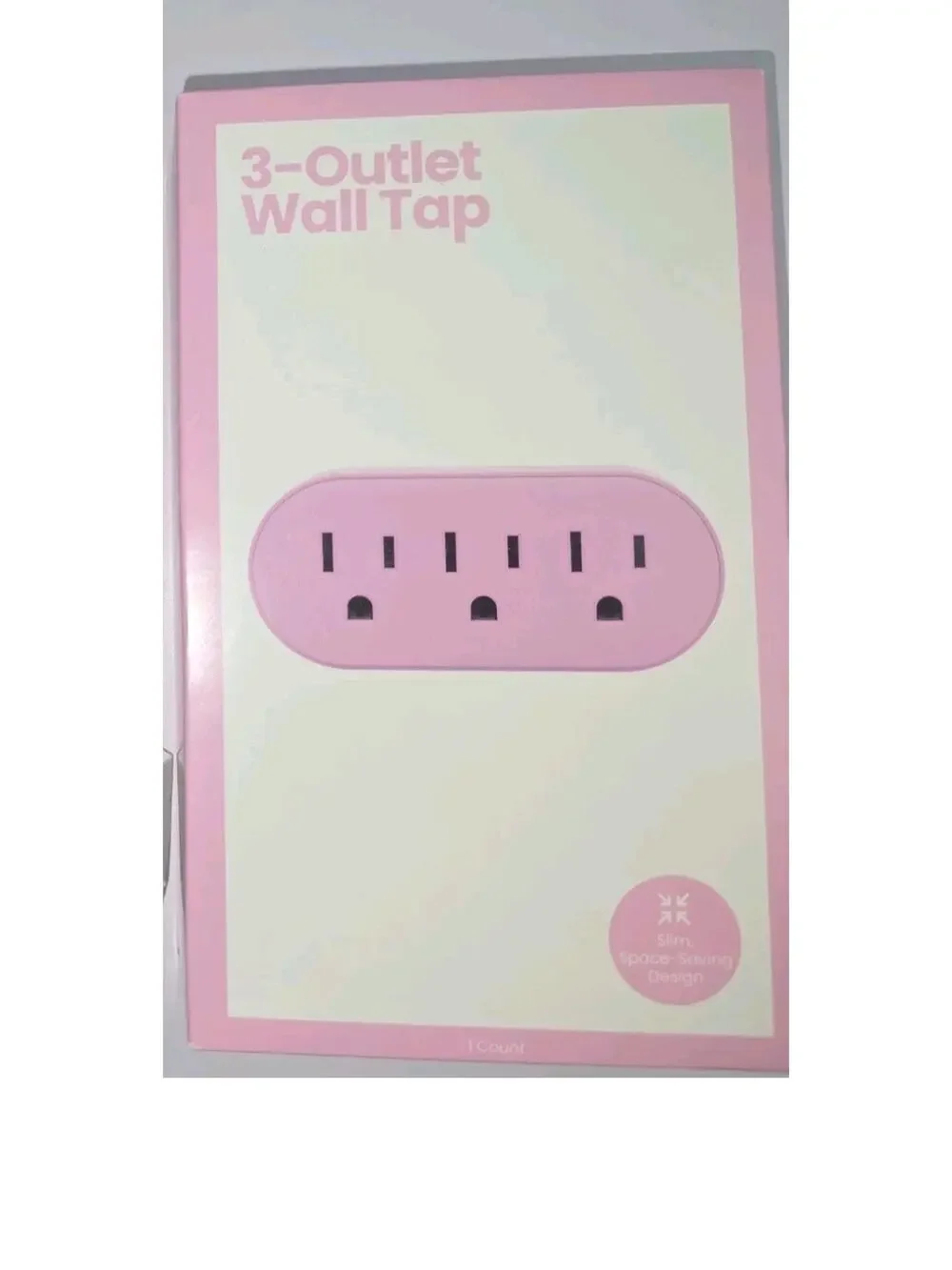 Target 3-Outlet Wall Tap Extension Box Pink 3-Prong Slim Space-Saving NWT